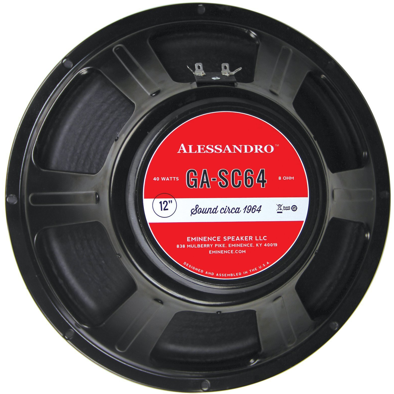 Vintage American Ceramic Magnet Tone Approved By Legendary Amp Builder, George Alessandro. Well-Balanced From Top To Bottom W/Tight, Full Lows, Warm Mids, & Warm, But Open Highs.