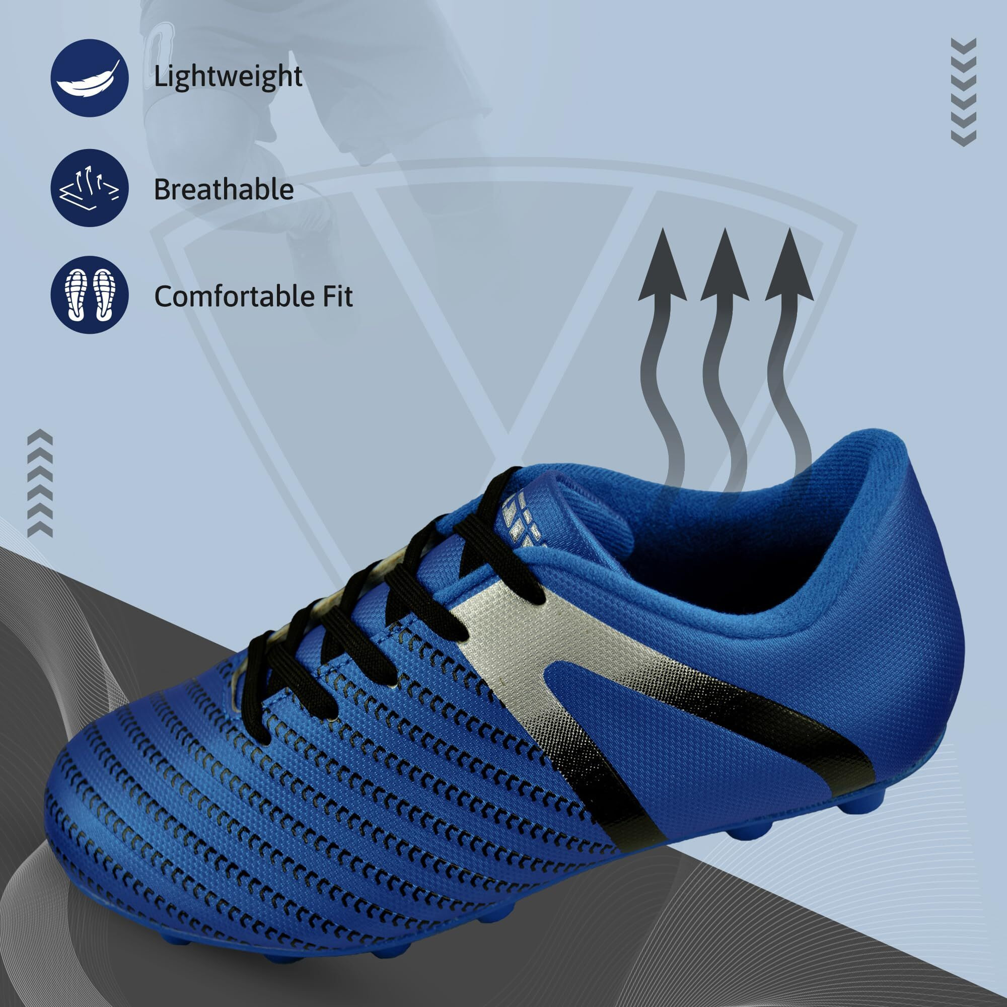 Vizari Impact Fg Blue/Silver Size 8