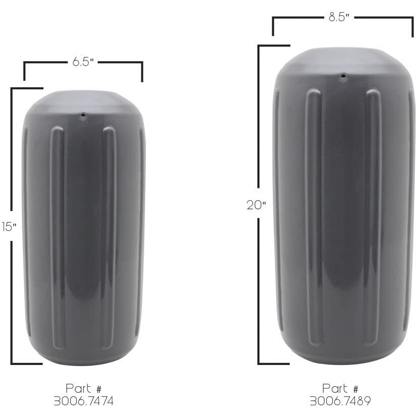 Extreme Max 3006.7489.2 Boattector Htm Inflatable Fender Value 2-Pack - 8.5"" X 20"", Gray