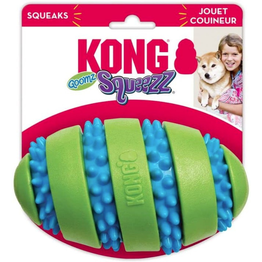 Kong Goomz Squeezz Football Squeaker Dog Toy