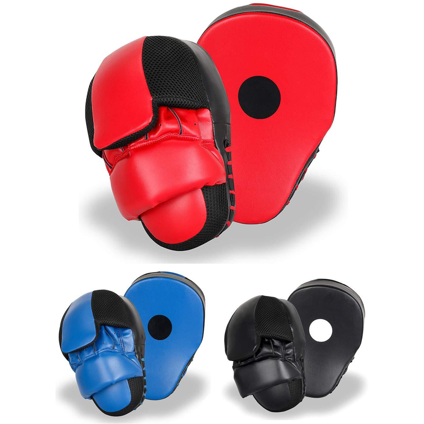 Punching Mitts Mma Boxing Mitts Training Focus Punch Mitts Bags Kickboxing Muay Thai Hand Target Pads For Men & Women (Pair) (Red/Black)
