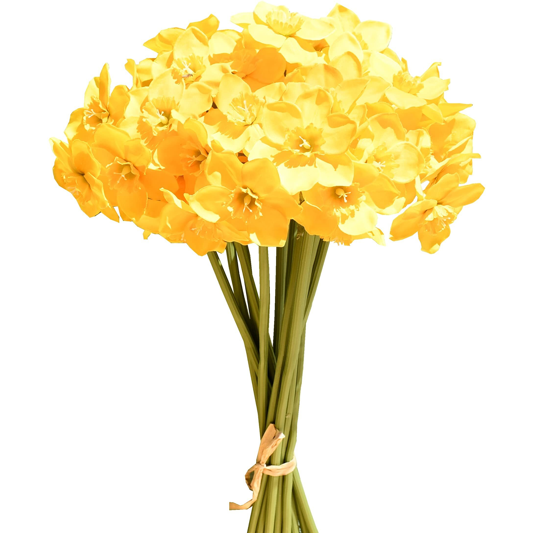 Mandy's 12Pcs Yellow Flowers Artificial Daffodils Flowers 16"" For Party Home Decoration