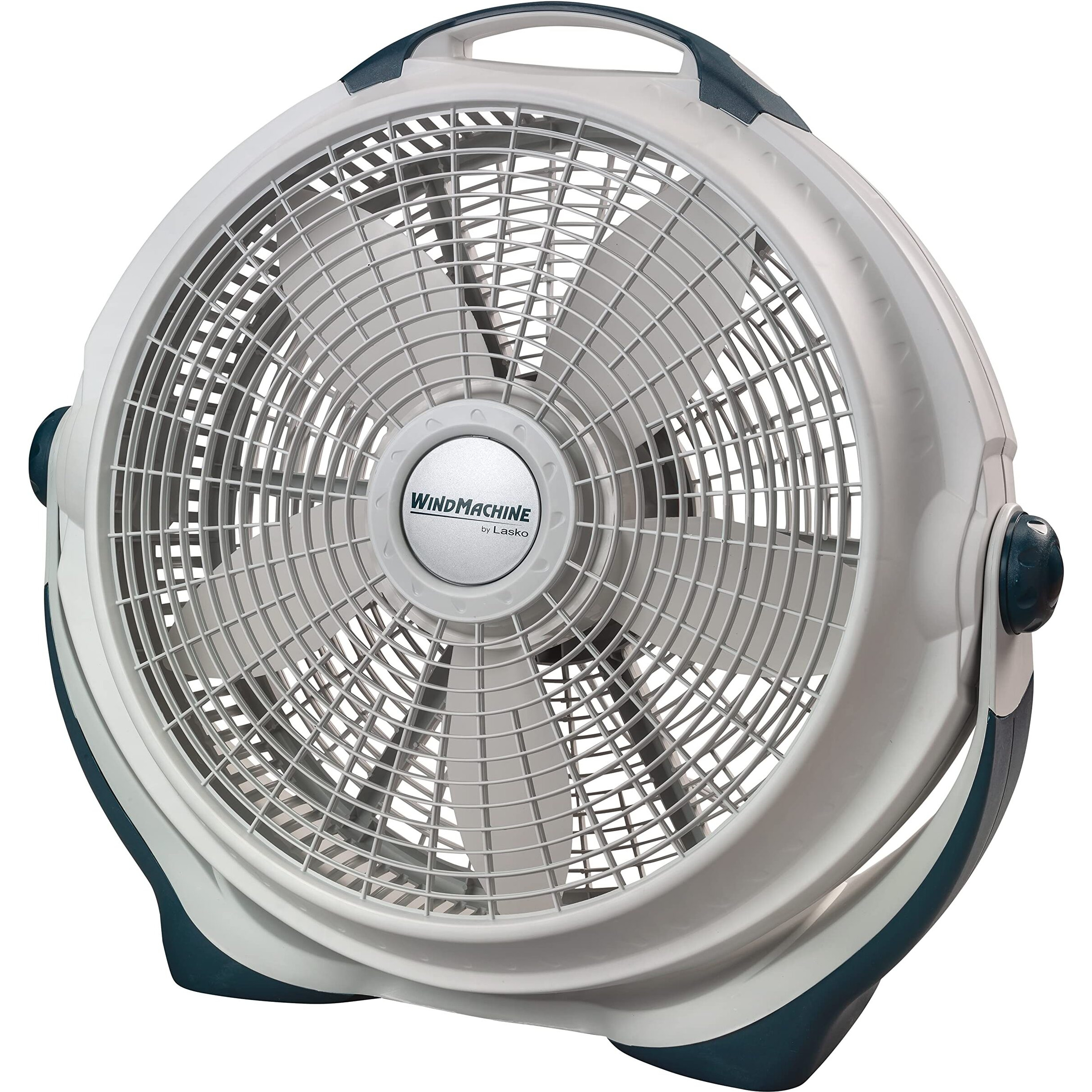Lasko Wind Machine Air Circulator Floor Fan, 3 Speeds, Pivoting Head For Large Spaces, 20"", 3300, White