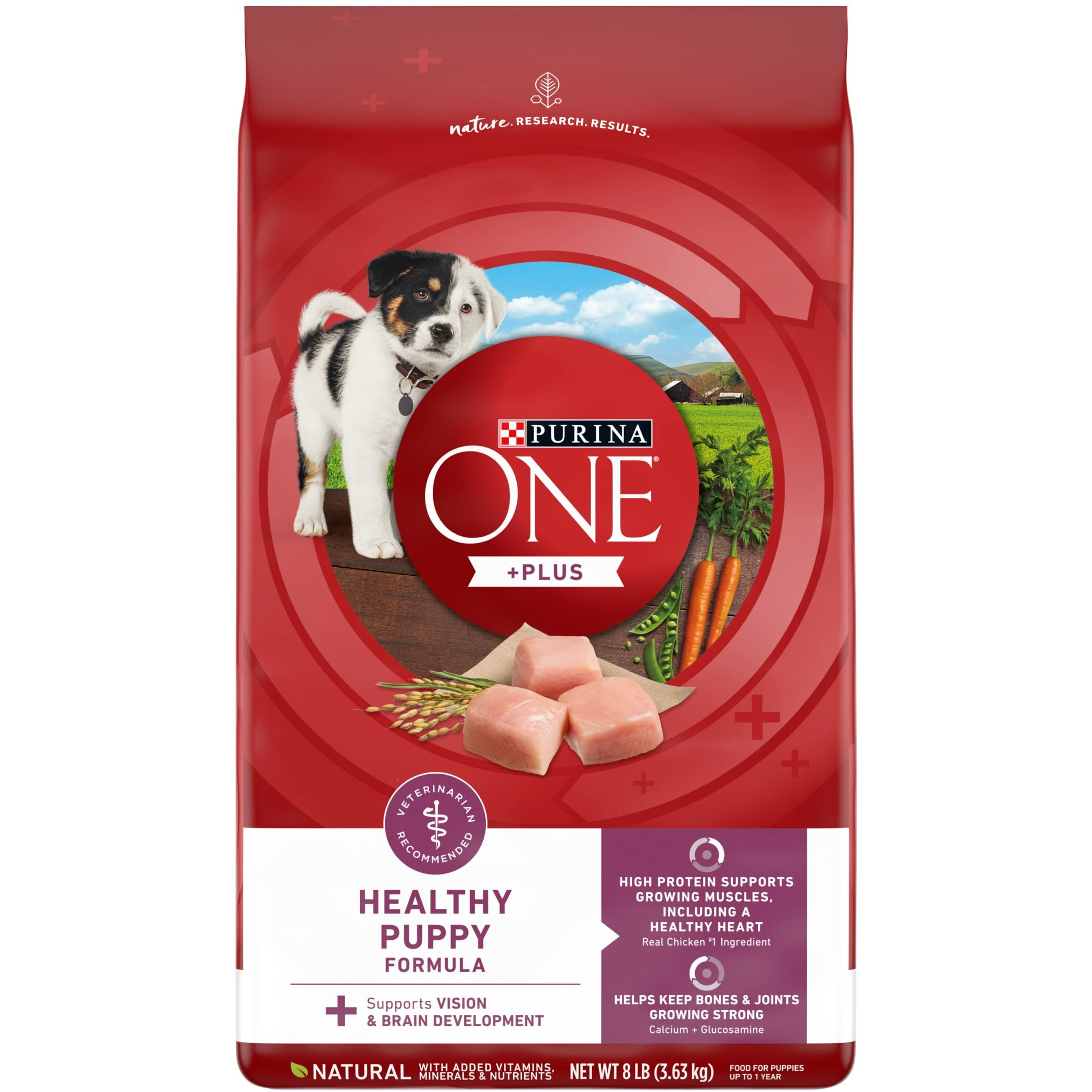 Purina One Plus Healthy Puppy Formula High Protein Natural Dry Puppy Food With Added Vitamins, Minerals And Nutrients - 8 Lb. Bag