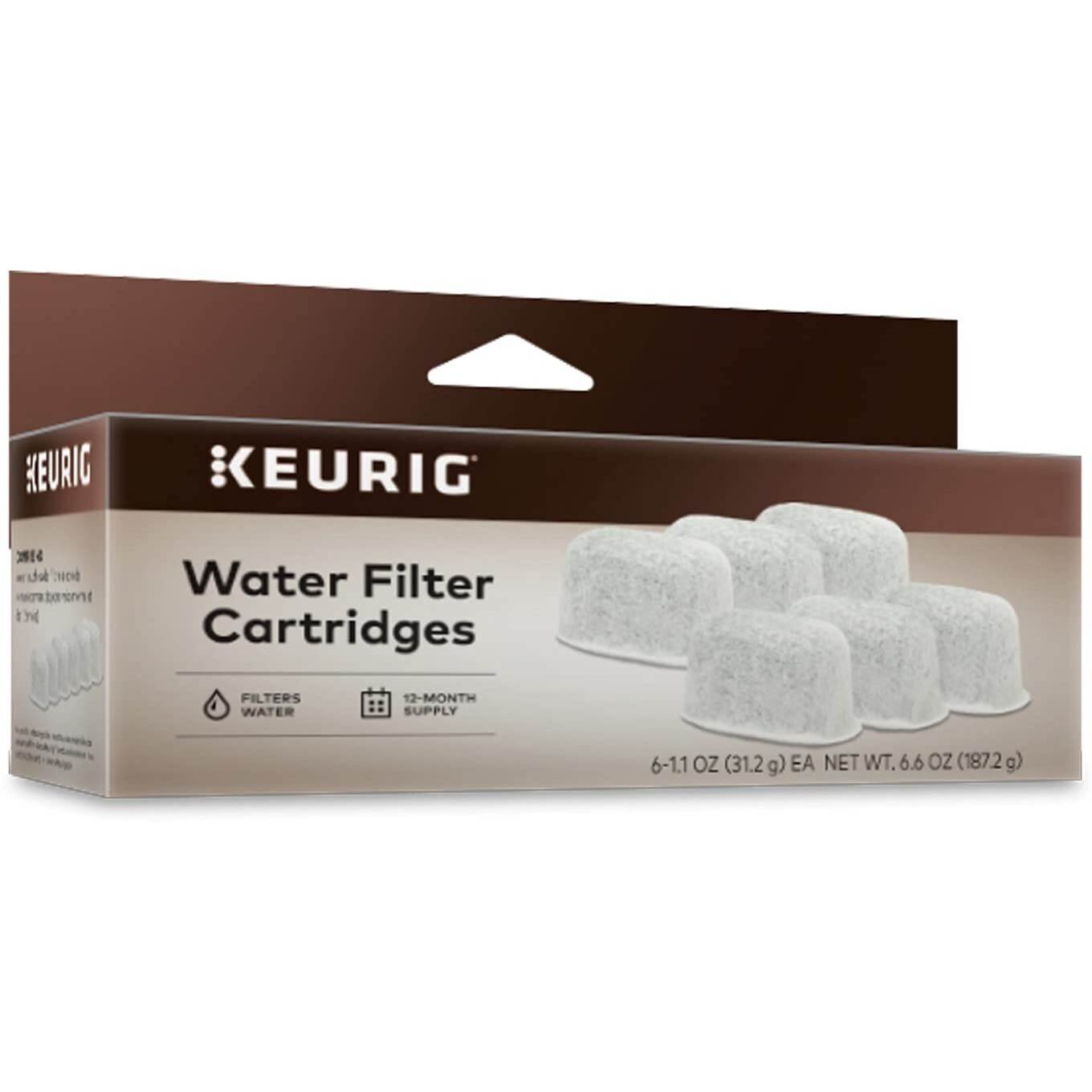 Keurig Water Filter Refill Cartridges, Replacement Water Filter Cartridges, Compatible With 2.0 K-Cup Pod Coffee Makers, 6 Count (Packaging May Vary)