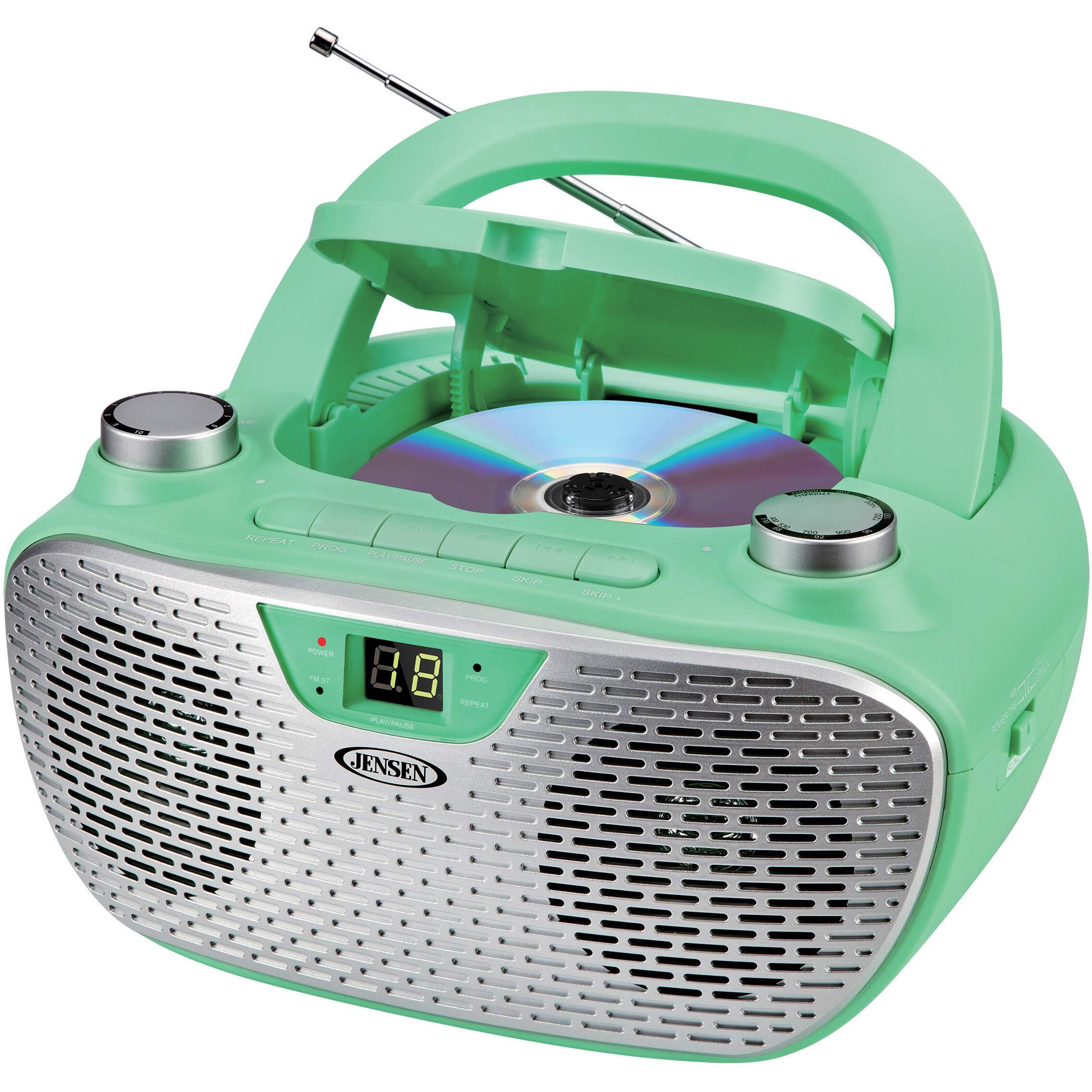 Jensen Cd-485-Gr Cd-485 1-Watt Portable Stereo Cd Player With Am/Fm Radio (Green)