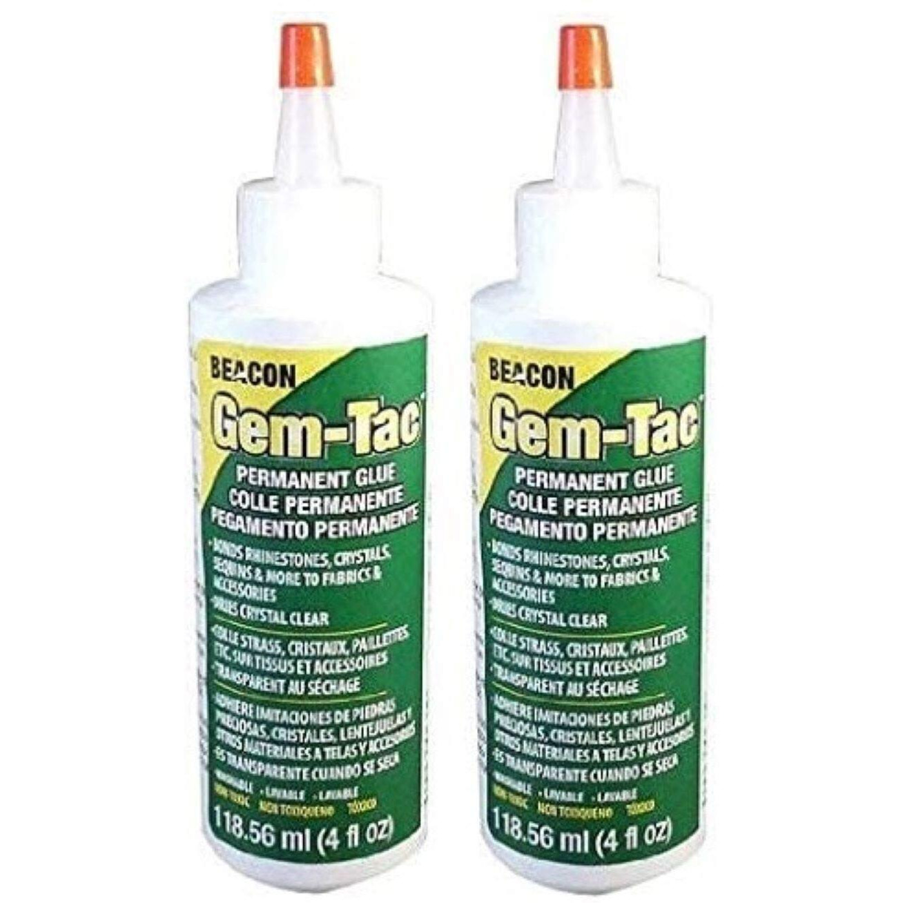 Beacon Gem-Tac Permanent Adhesive, 4-Ounce - 2 Pack