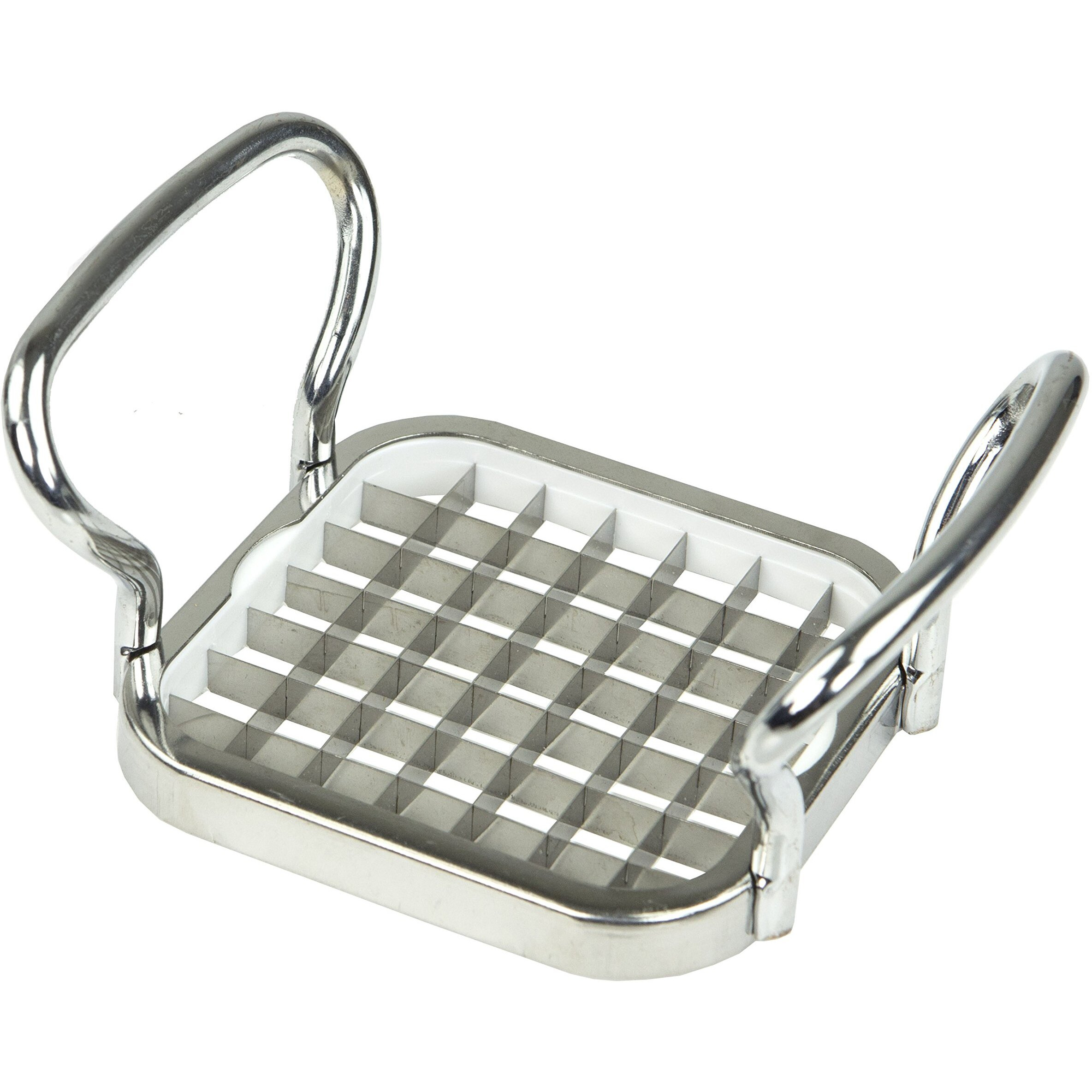 French Fry Cutter By Home Basics, French Fry Cutter Stainless Steel French Fry Slicer  With Easy Grip Handles,Silver