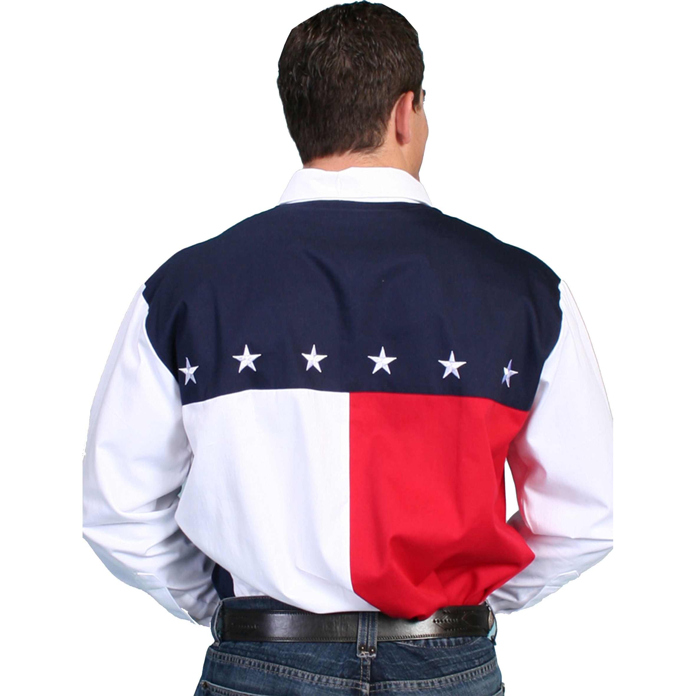 Red/White/Blue Color Block Shirt