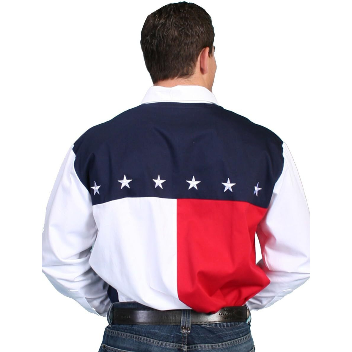 Red/White/Blue Color Block Shirt