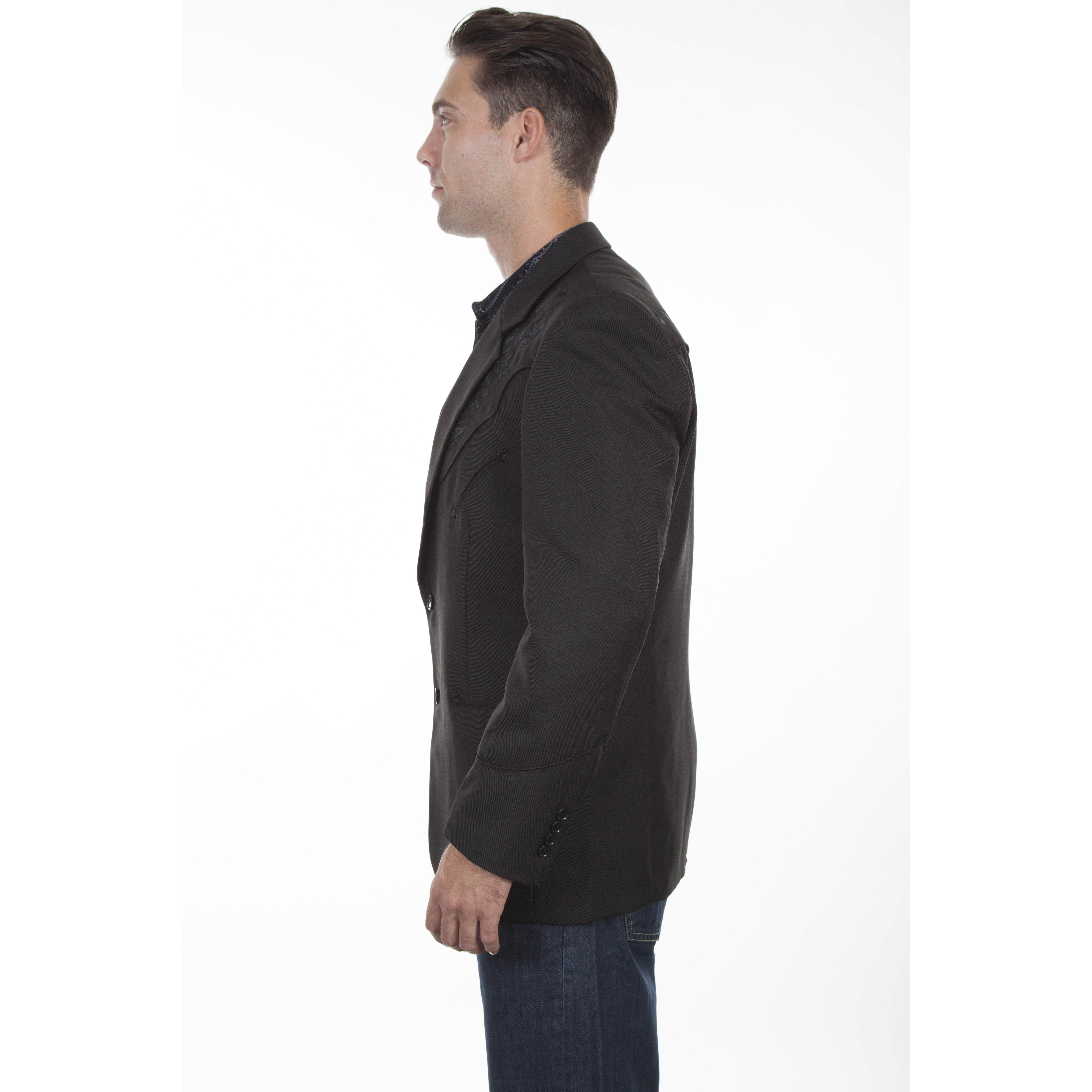 Floral Tonal Emb. Blazer