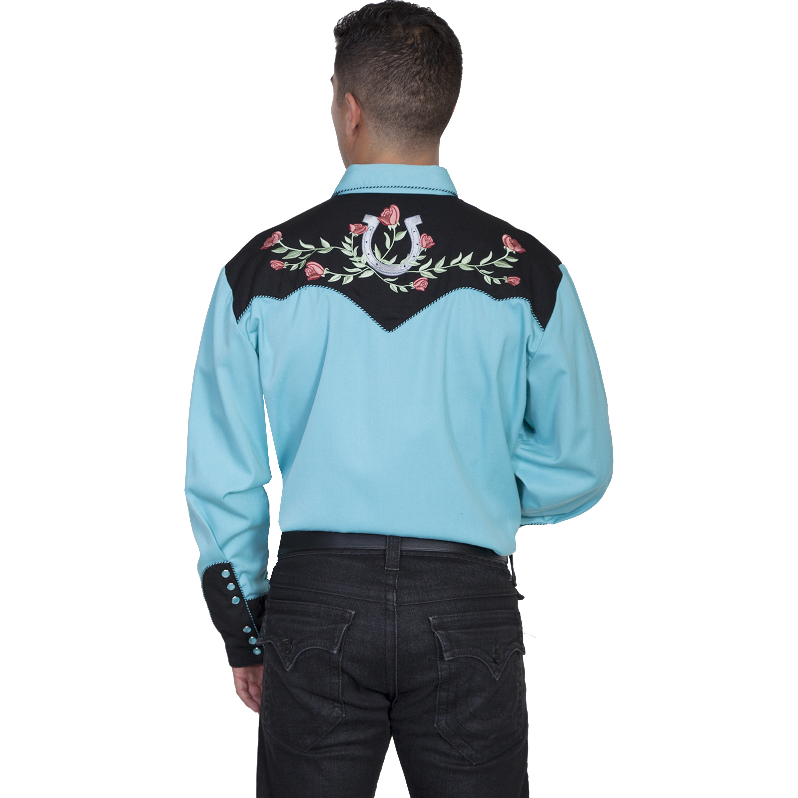 Horseshoe Rose Embroidery Shirt