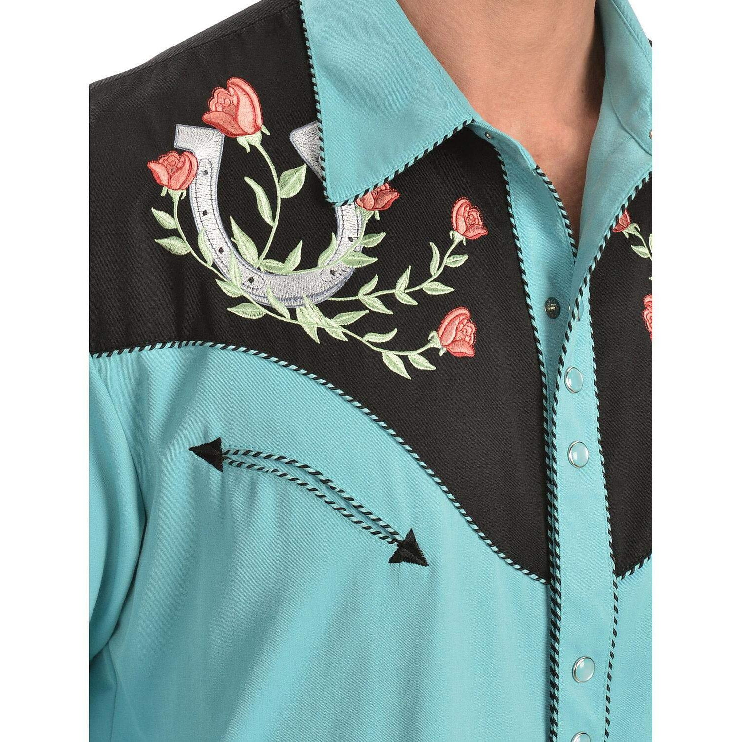 Horseshoe Rose Embroidery Shirt