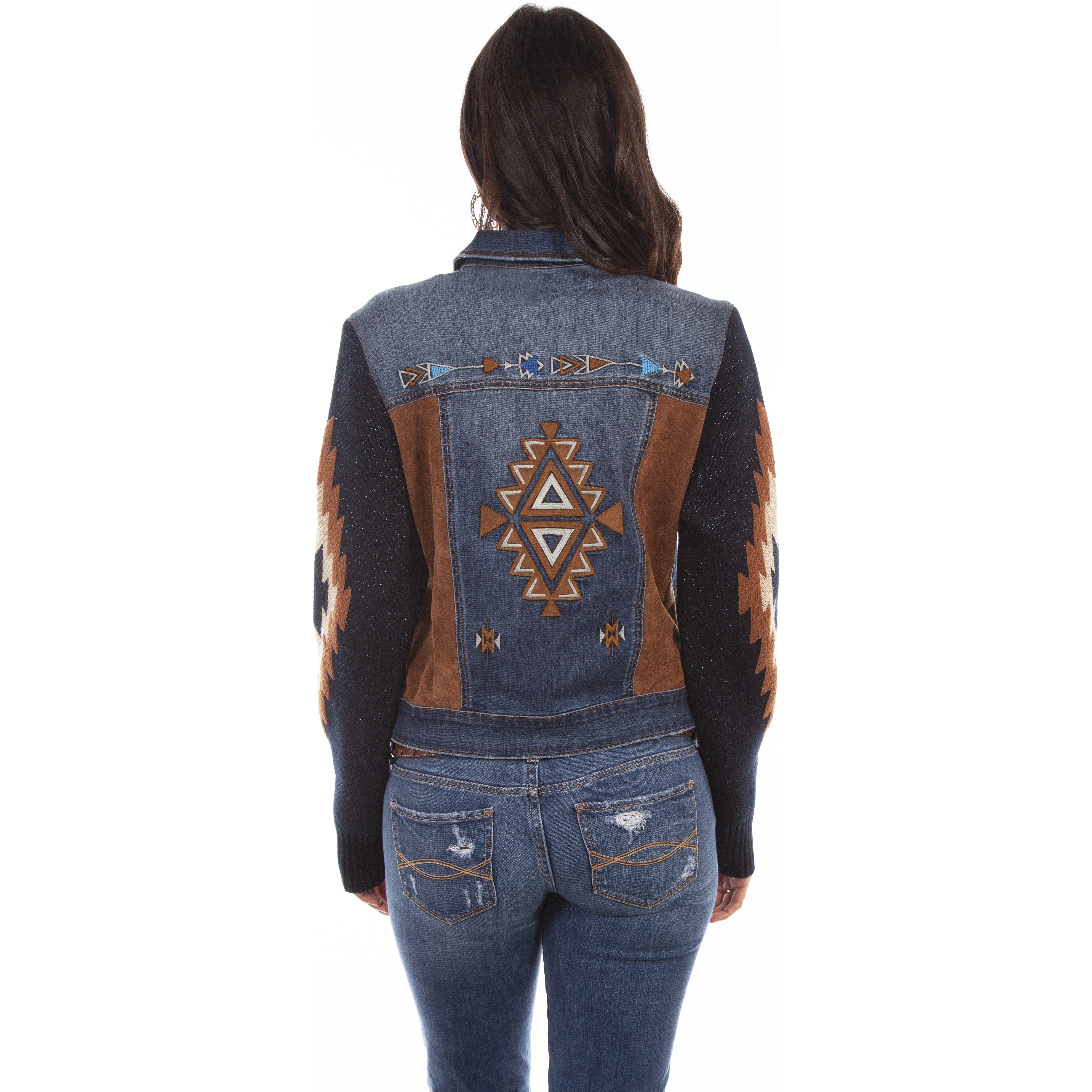 Aztec Emb. Sweater Sleeve Jacket