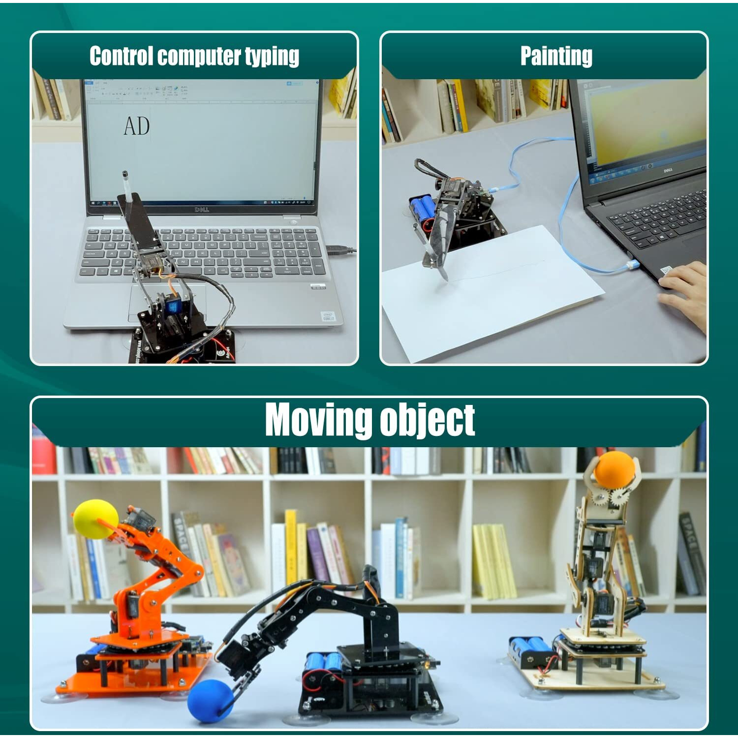 Adeept 5-Dof Robot Arm Kit 5Axis Robotic Compatible With Arduino Ide Programmable Diy Coding Stem Robotics Arm With Oled Display Processing Code And Pdf Tutorials - Black