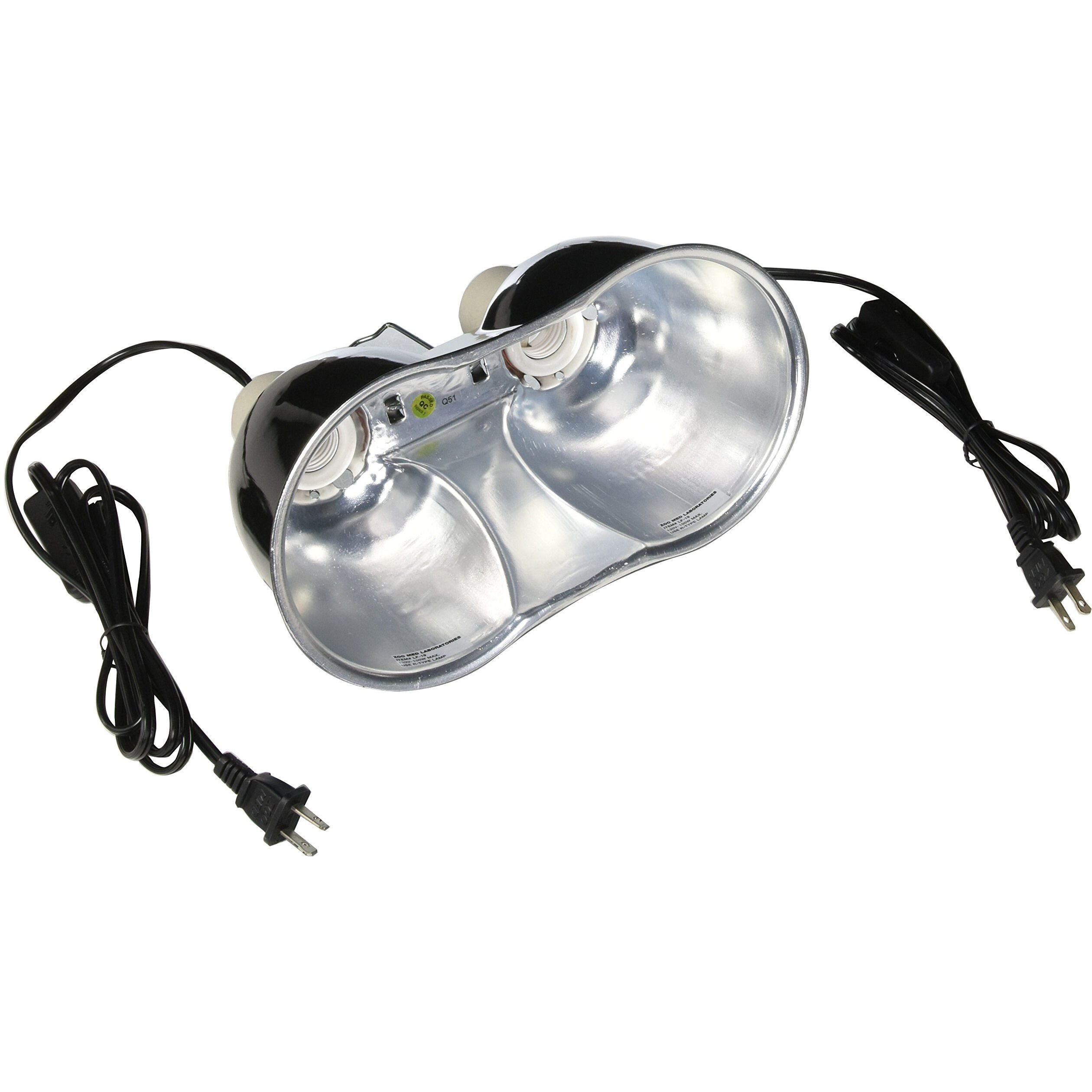 Zoo Med Combo Mini Deep Dome Clamp Lamp Fixture 2 X 5-1/2 Inch Deep Domes