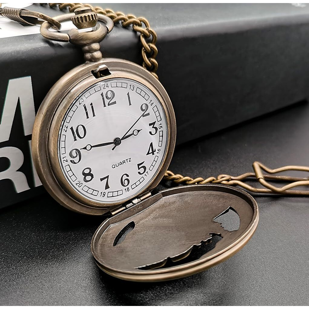 Top Fashion Watches Vintage Bronze Steam Train Mens Kids Quartz Gift Pocket Watch With Chain