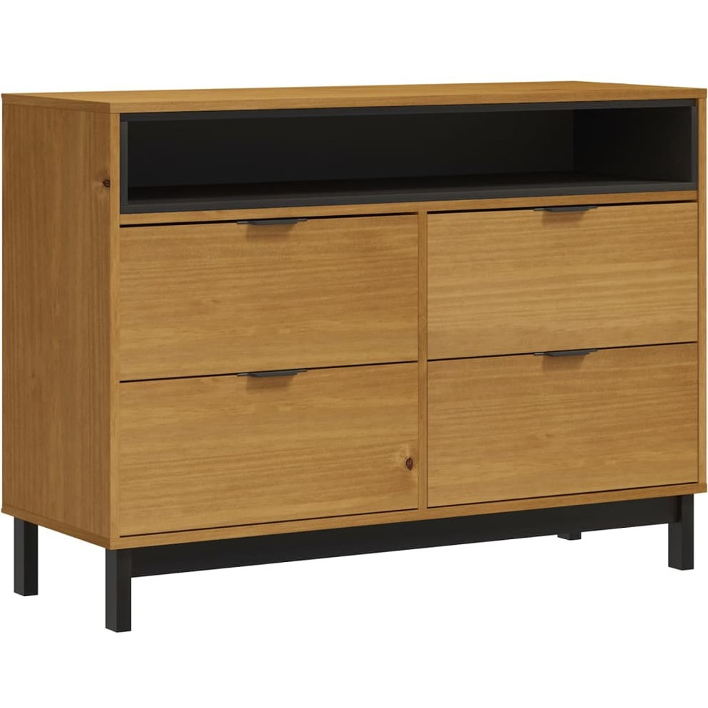 Vidaxl Drawer Cabinet Flam 43.3"&quotX15.7"&quotX31.5"" Solid Wood Pine