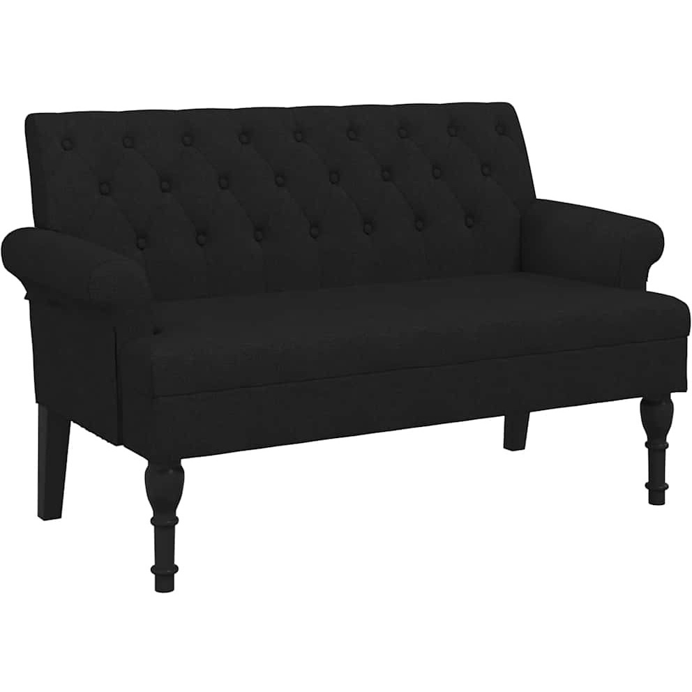 Vidaxl Bench With Backrest Black 47.2"&quotX24.4"&quotX29.7"" Fabric