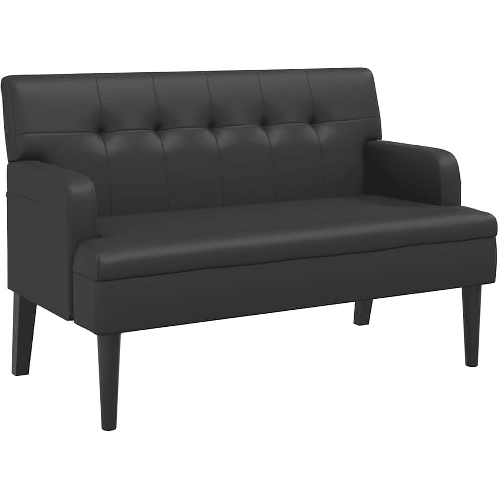 Vidaxl Bench With Backrest Black 44.1"&quotX25.8"&quotX29.5"" Faux Leather