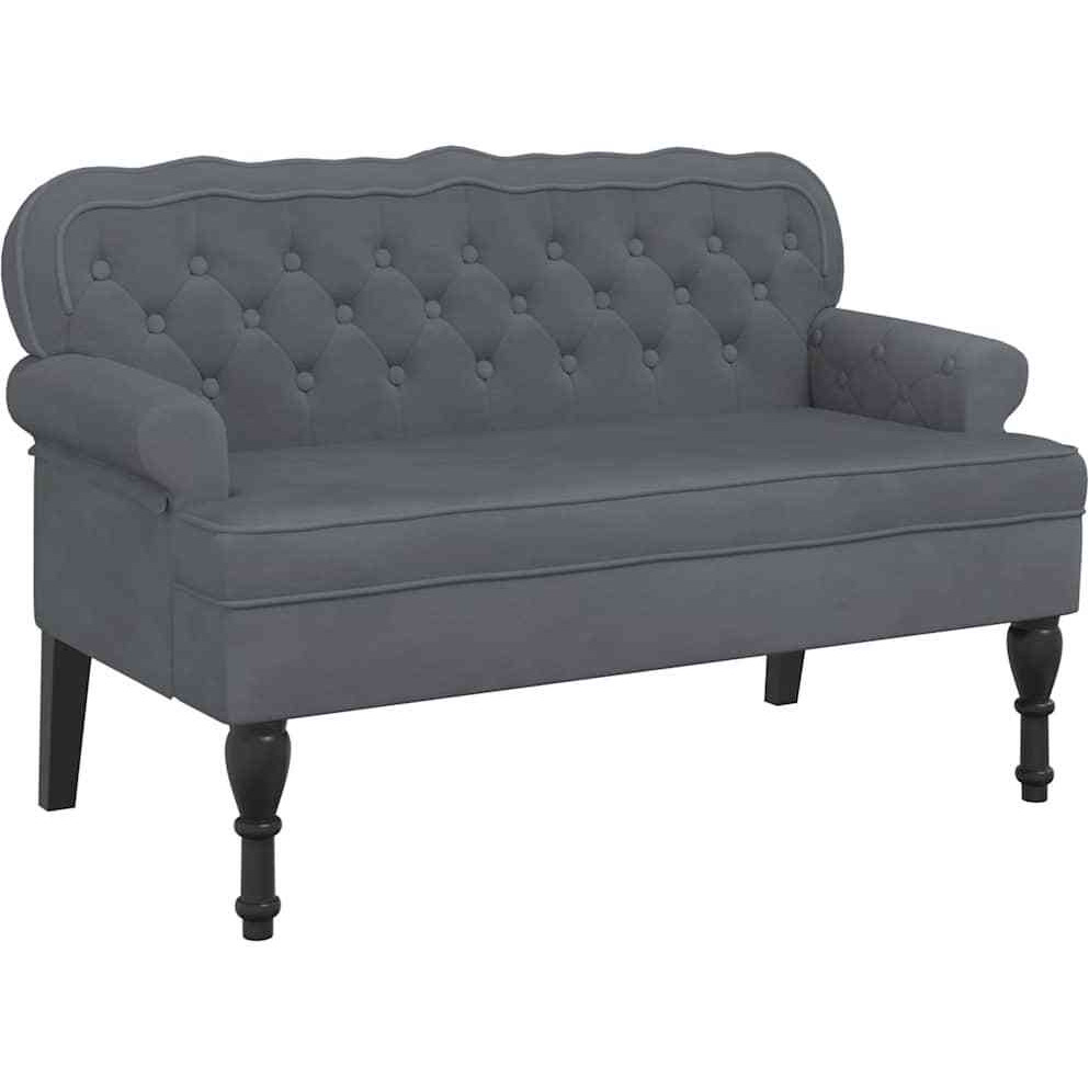 Vidaxl Bench With Backrest Dark Gray 47"&quotX25.4"&quotX29.5"" Velvet