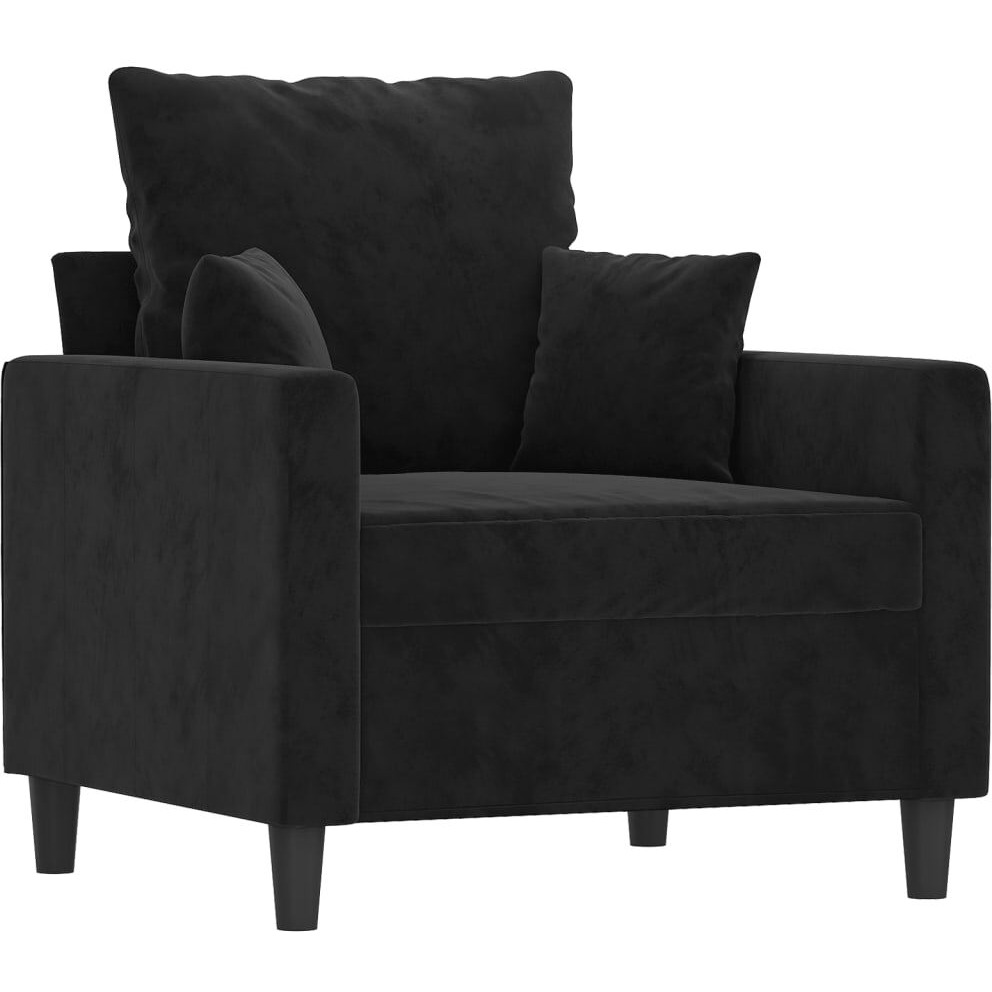 Vidaxl Sofa Chair Black 23.6"" Velvet