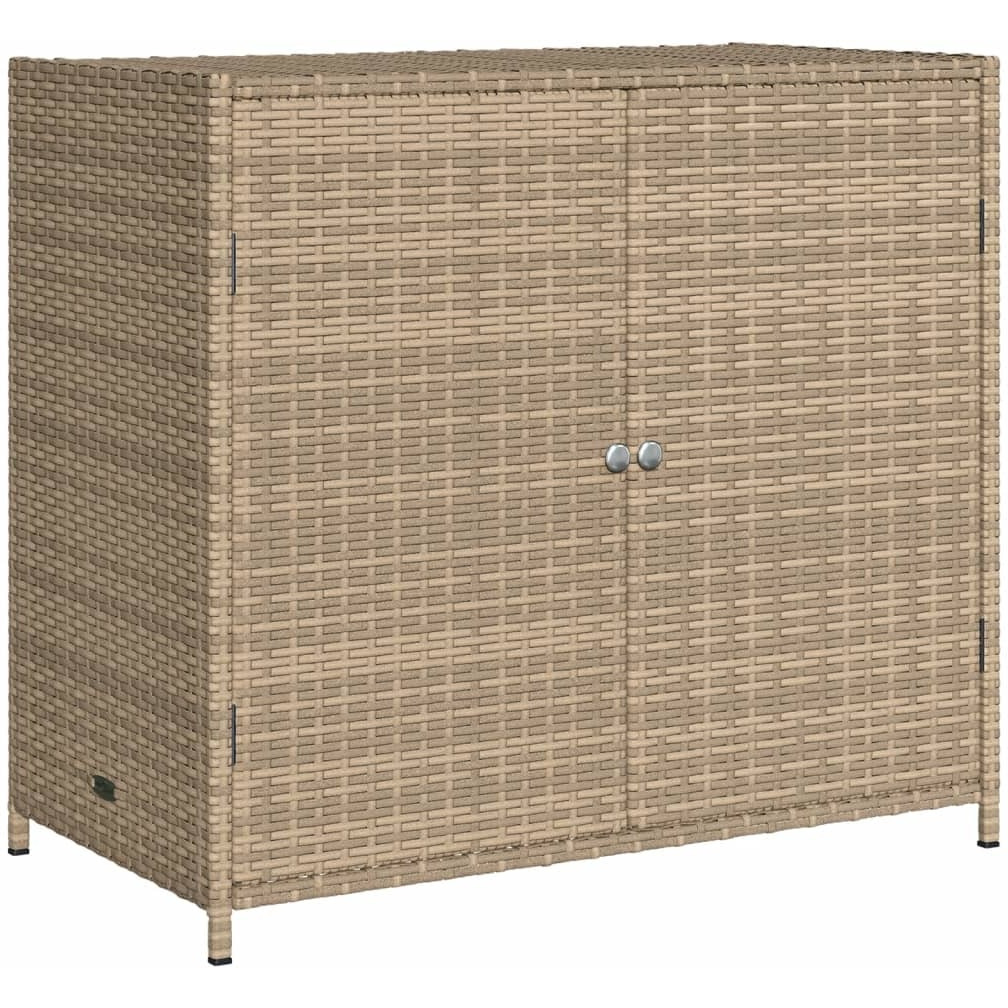 Vidaxl Patio Storage Cabinet Beige 32.7"&quotX17.7"&quotX29.9"" Poly Rattan