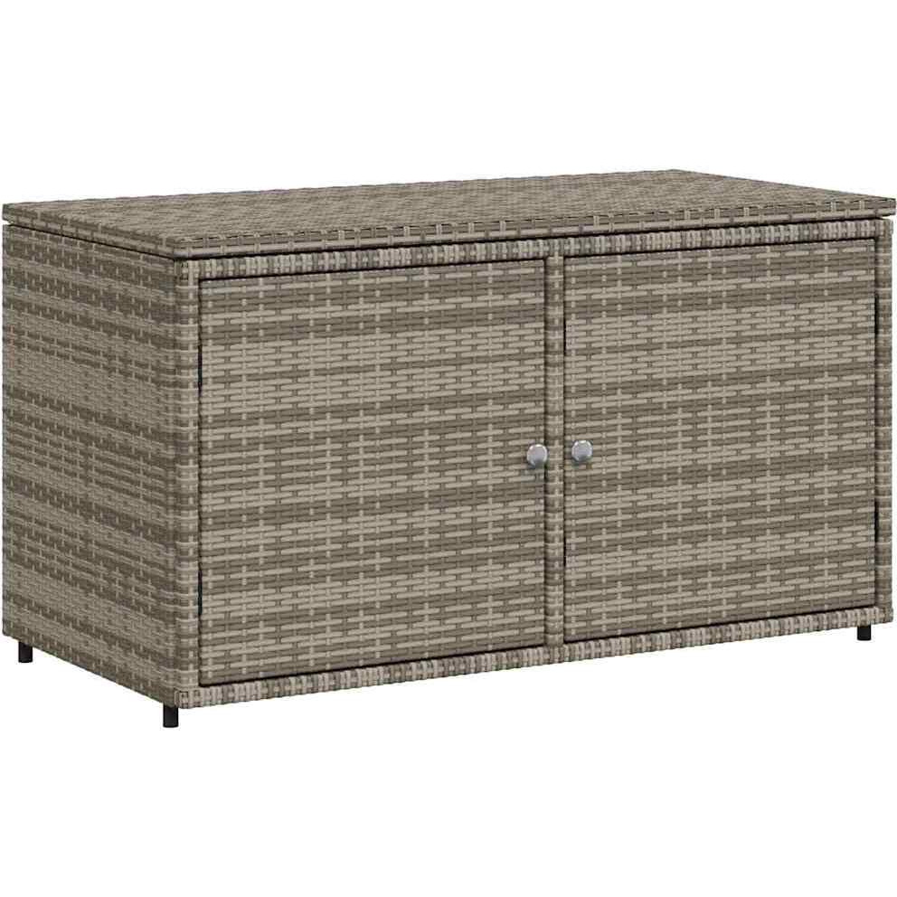 Vidaxl Patio Storage Cabinet Gray 43.3"&quotX21.7"&quotX23.8"" Poly Rattan