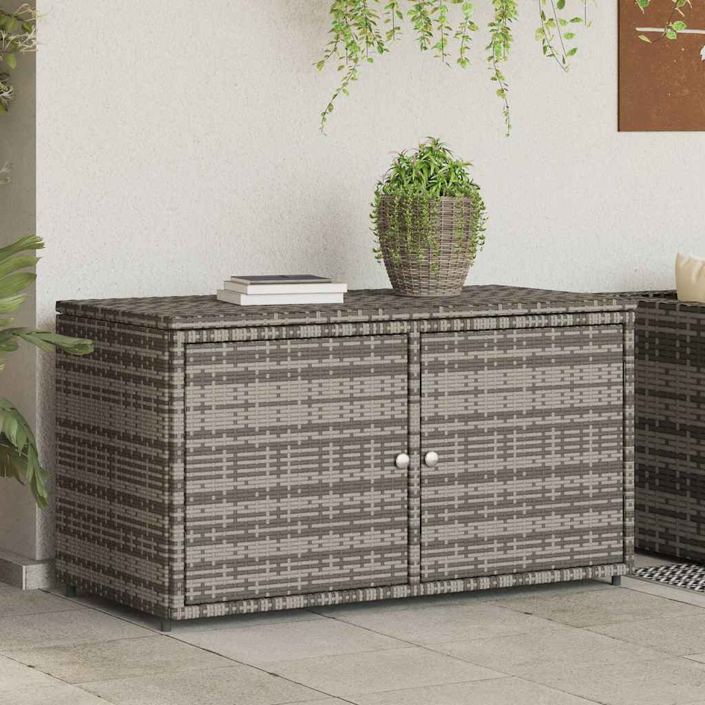 Vidaxl Patio Storage Cabinet Gray 43.3"&quotX21.7"&quotX23.8"" Poly Rattan