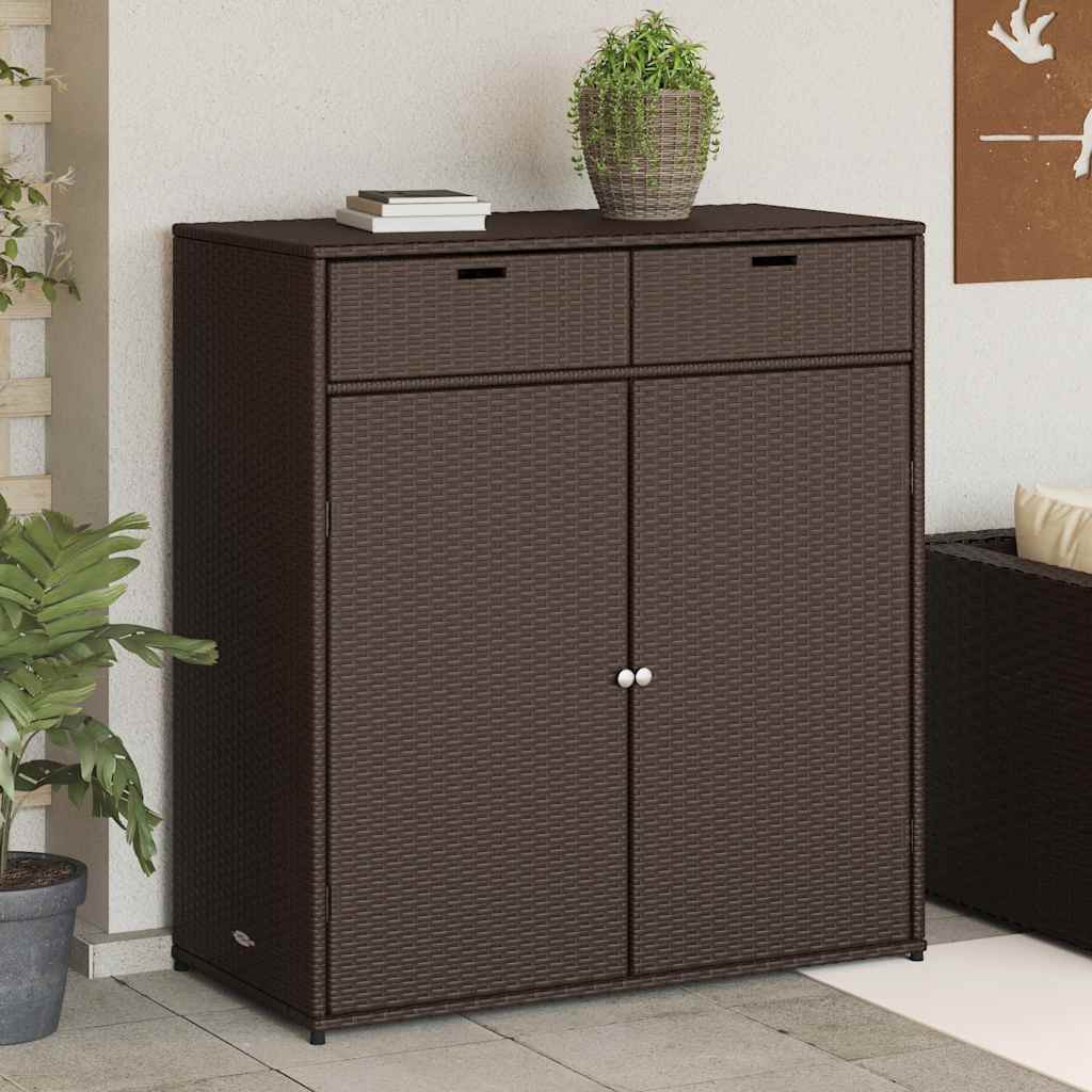 Vidaxl Patio Storage Cabinet Brown 41.3"&quotX21.7"&quotX44.5"" Poly Rattan