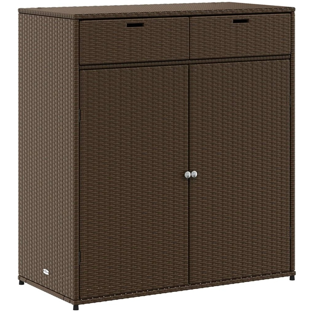 Vidaxl Patio Storage Cabinet Brown 41.3"&quotX21.7"&quotX44.5"" Poly Rattan