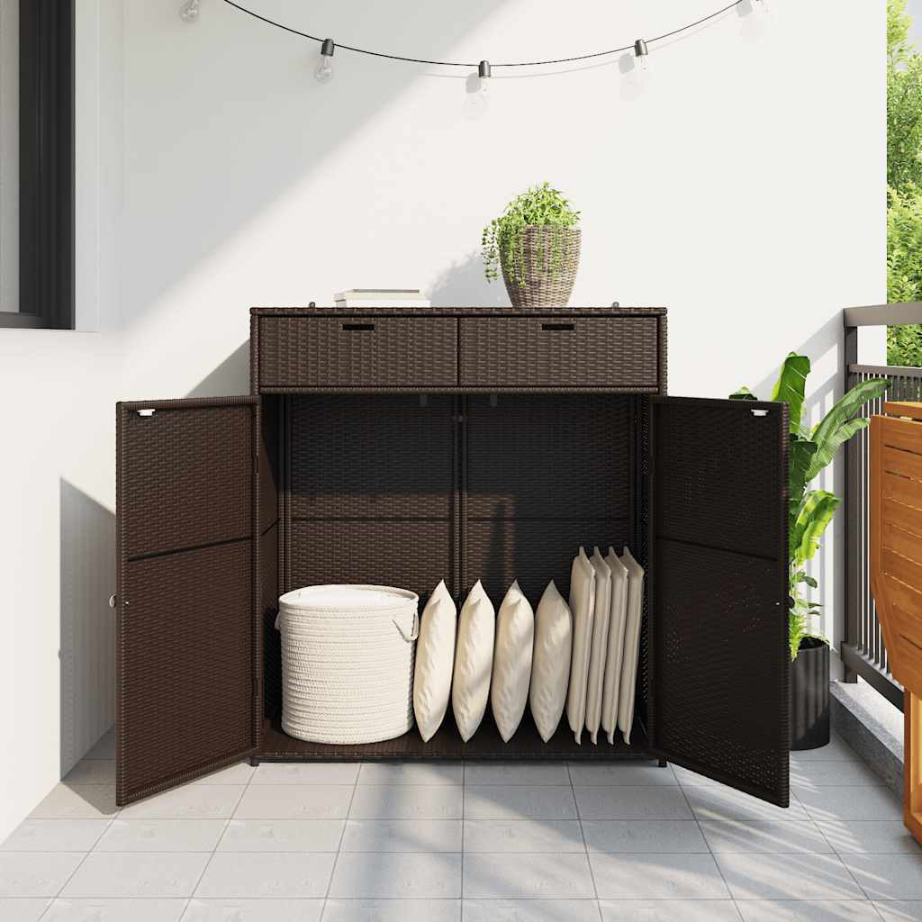 Vidaxl Patio Storage Cabinet Brown 41.3"&quotX21.7"&quotX44.5"" Poly Rattan