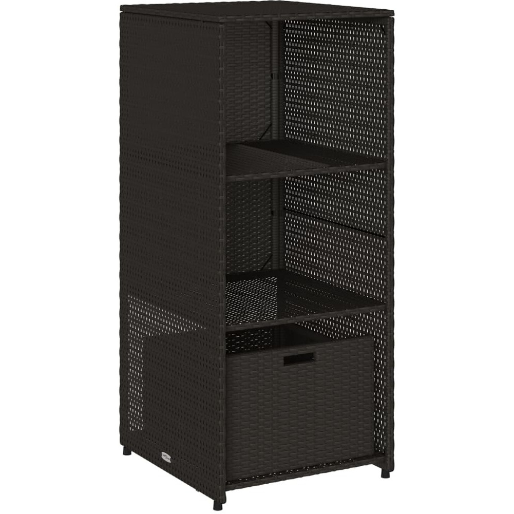 Vidaxl Patio Storage Cabinet Black 19.7"&quotX21.7"&quotX45.3"" Poly Rattan