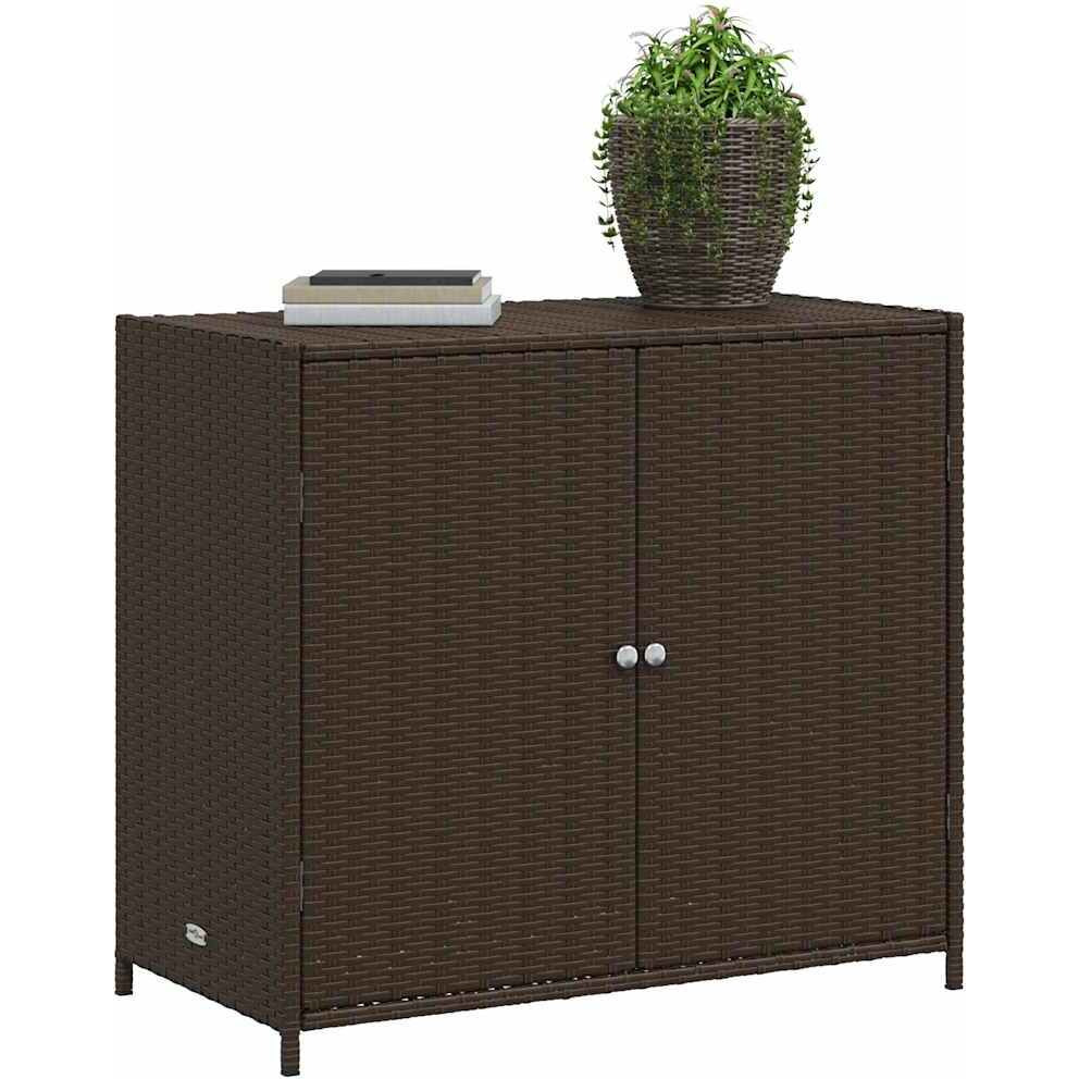 Vidaxl Patio Storage Cabinet Brown 32.7"&quotX17.7"&quotX29.9"" Poly Rattan