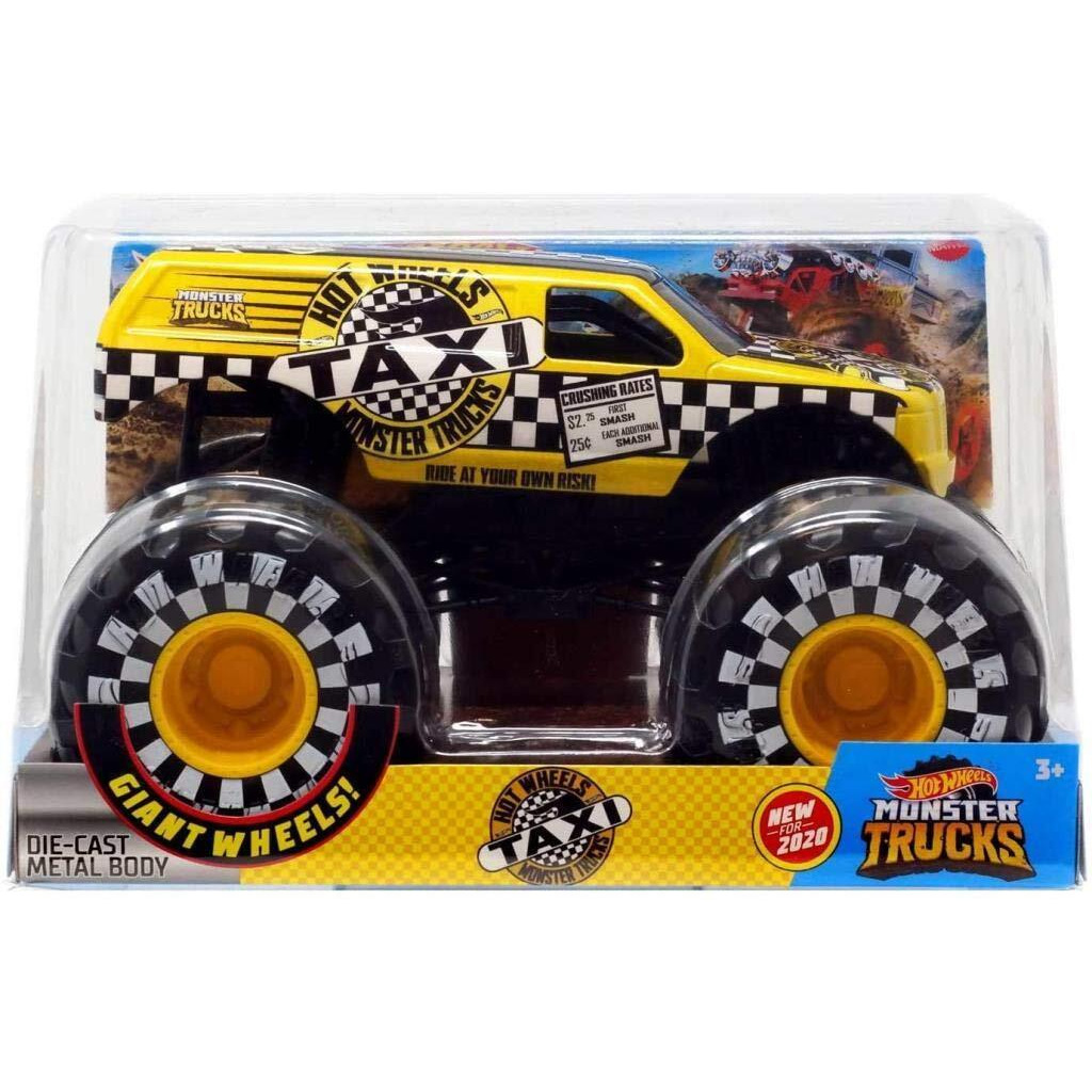 Hot Wheels Monster Trucks Taxi, 124 Scale For Kids Age 3, 4, 5, 6, 7, & 8 Years Old Great Gift Toy Trucks Large Scales