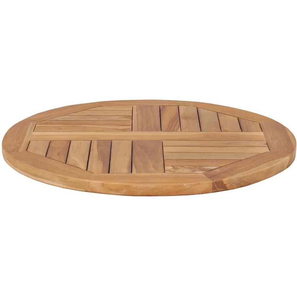 Vidaxl Table Top Solid Teak Wood Round 1"" 23.6""