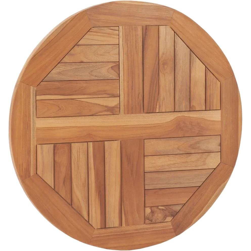 Vidaxl Table Top Solid Teak Wood Round 1"" 23.6""