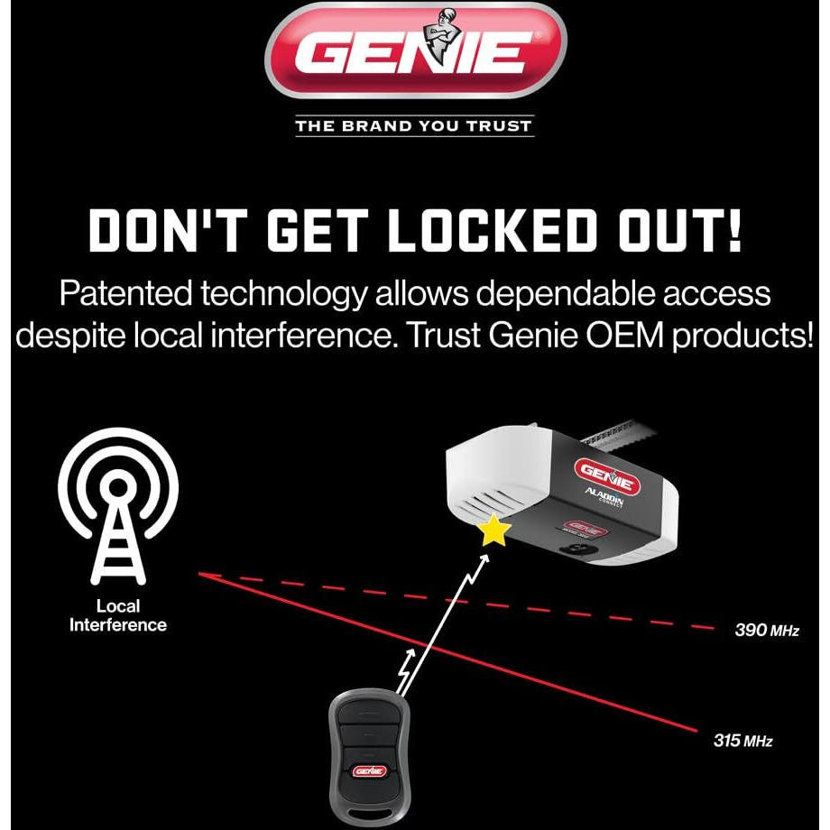 Genie Authentic G3T-R 3-Button Intellicode Garage Door Opener Remote With, Works Only On Genie Openers, Single Pack