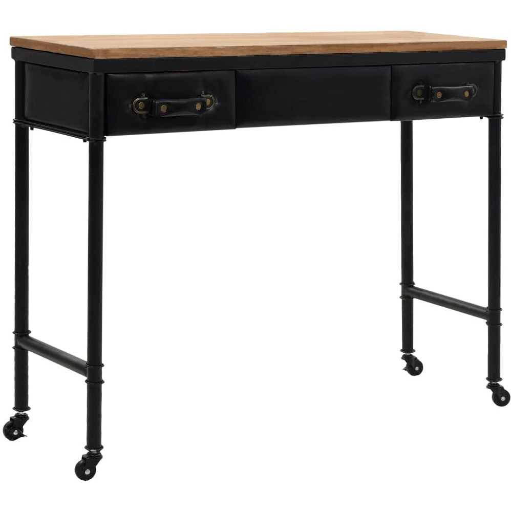 Vidaxl Console Table With Castors 39.4"&quotX13"&quotX31.5"" Solid Wood Fir