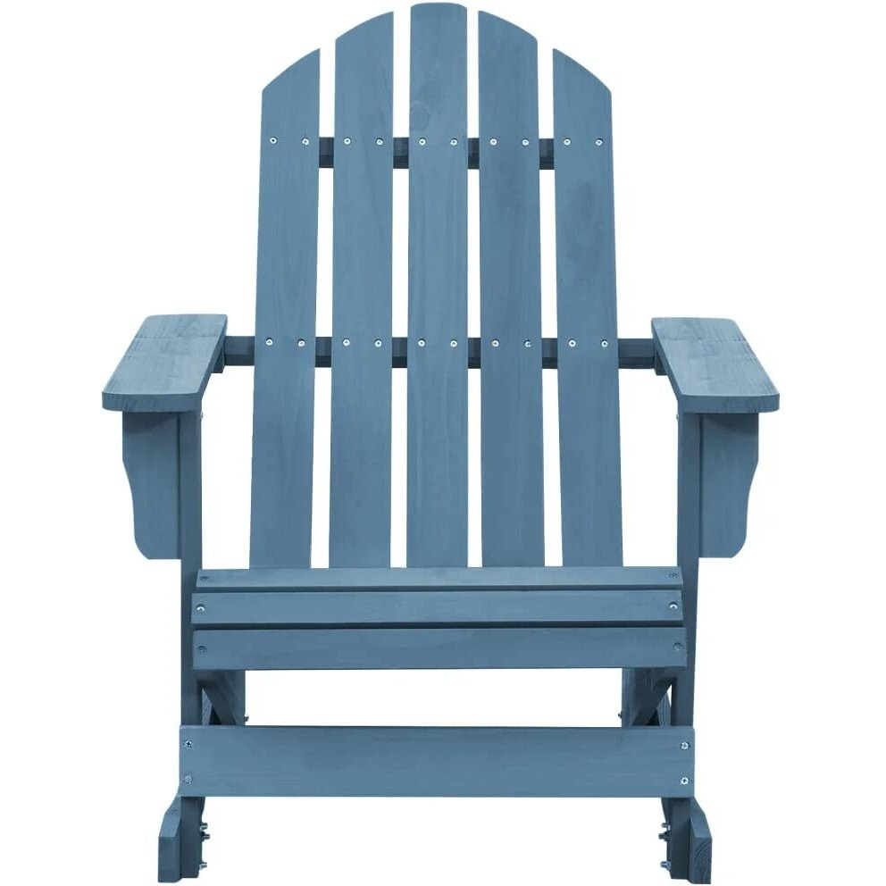 Vidaxl Patio Adirondack Rocking Chair Solid Fir Wood Blue