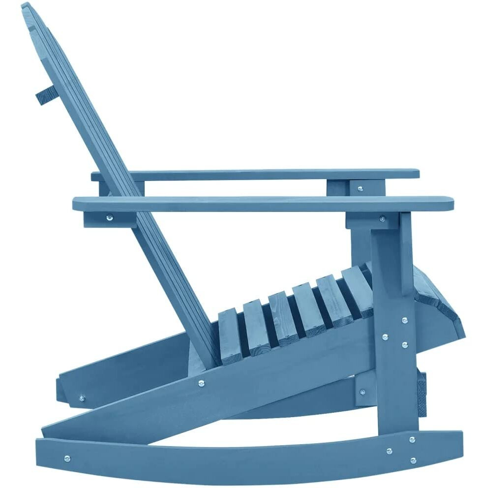 Vidaxl Patio Adirondack Rocking Chair Solid Fir Wood Blue