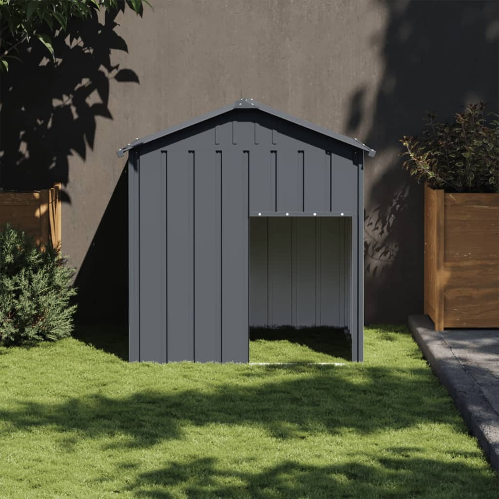 Vidaxl Dog House With Roof Anthracite 46.1"&quotX40.6"&quotX48.4"" Galvanized Steel