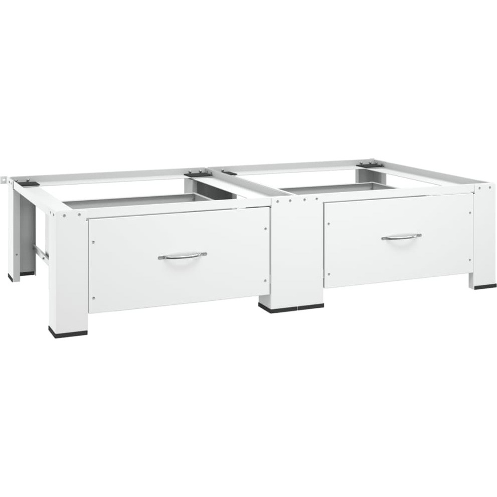 Vidaxl Washing And Drying Machine Pedestal With Pull-Out Shelves White