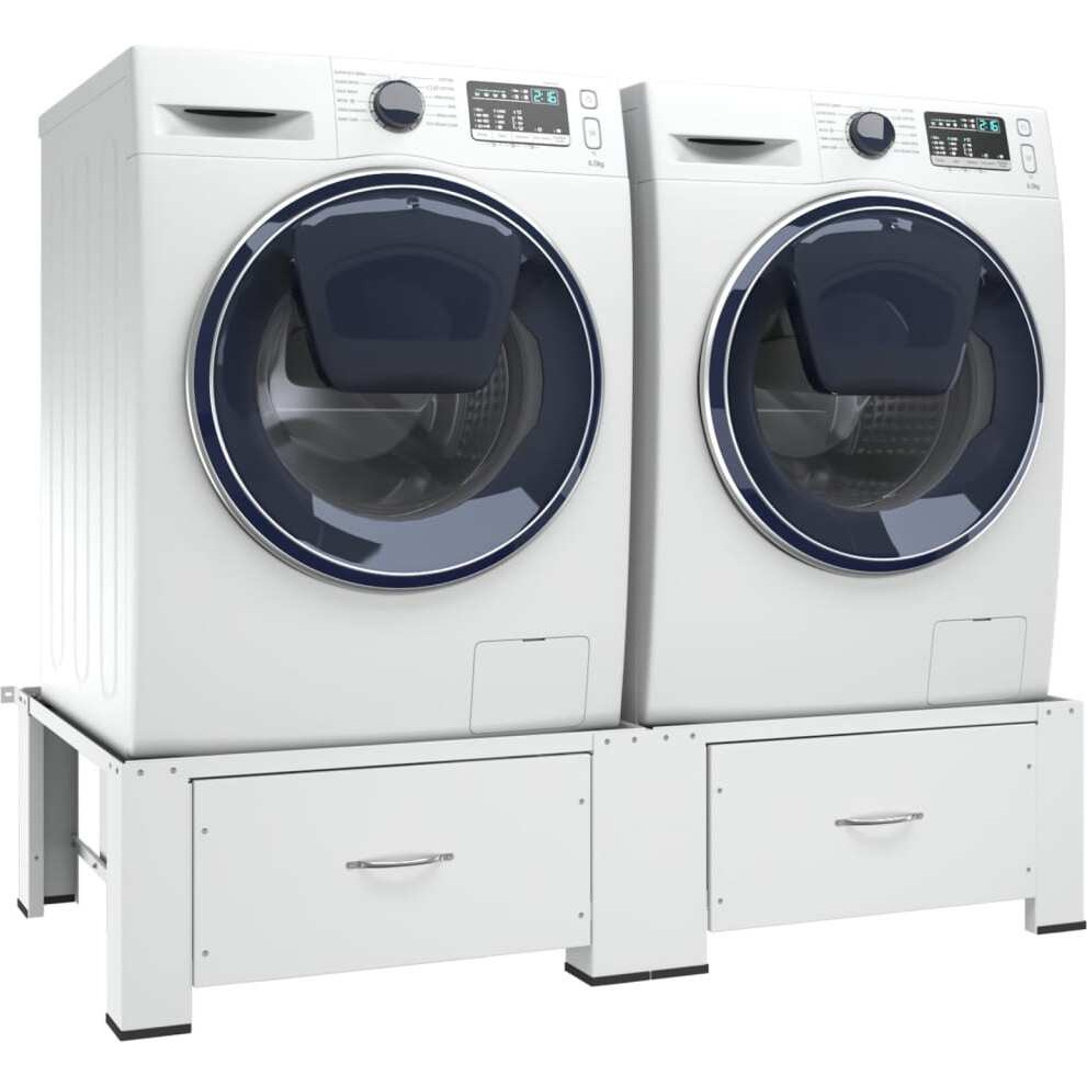 Vidaxl Washing And Drying Machine Pedestal With Pull-Out Shelves White