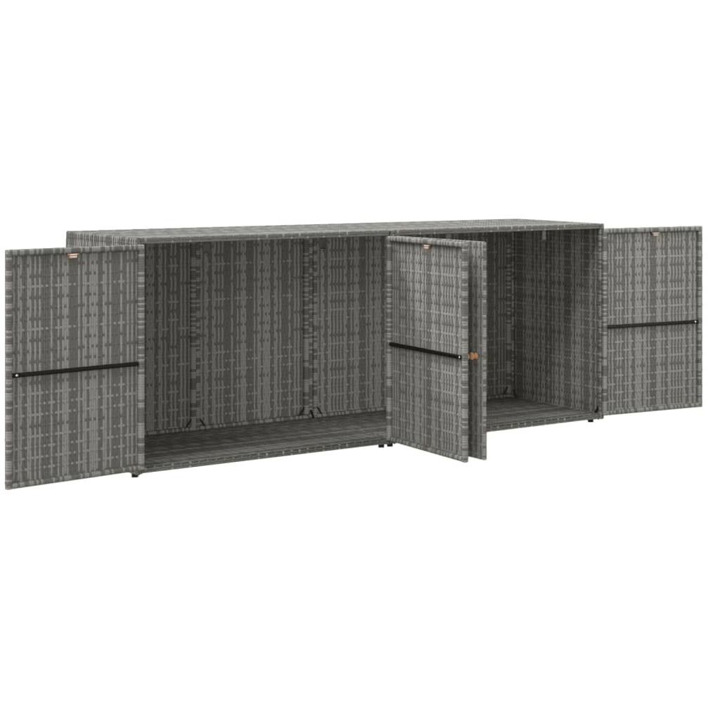 Vidaxl Garden Storage Cabinet Gray 78"&quotX21.9"&quotX31.5"" Poly Rattan