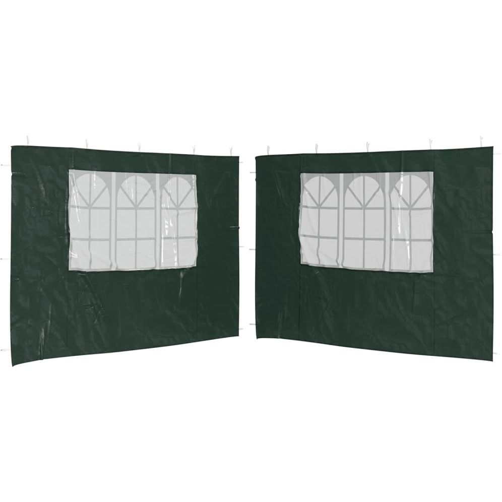 Vidaxl Party Tent Sidewall 2 Pcs With Window Pe Green