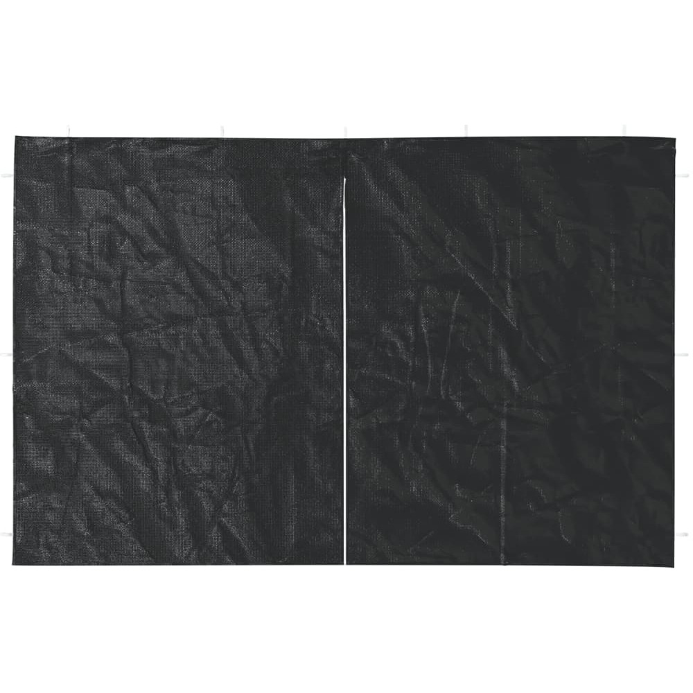 Vidaxl Party Tent Sidewall 2 Pcs With Zipper Pe Anthracite