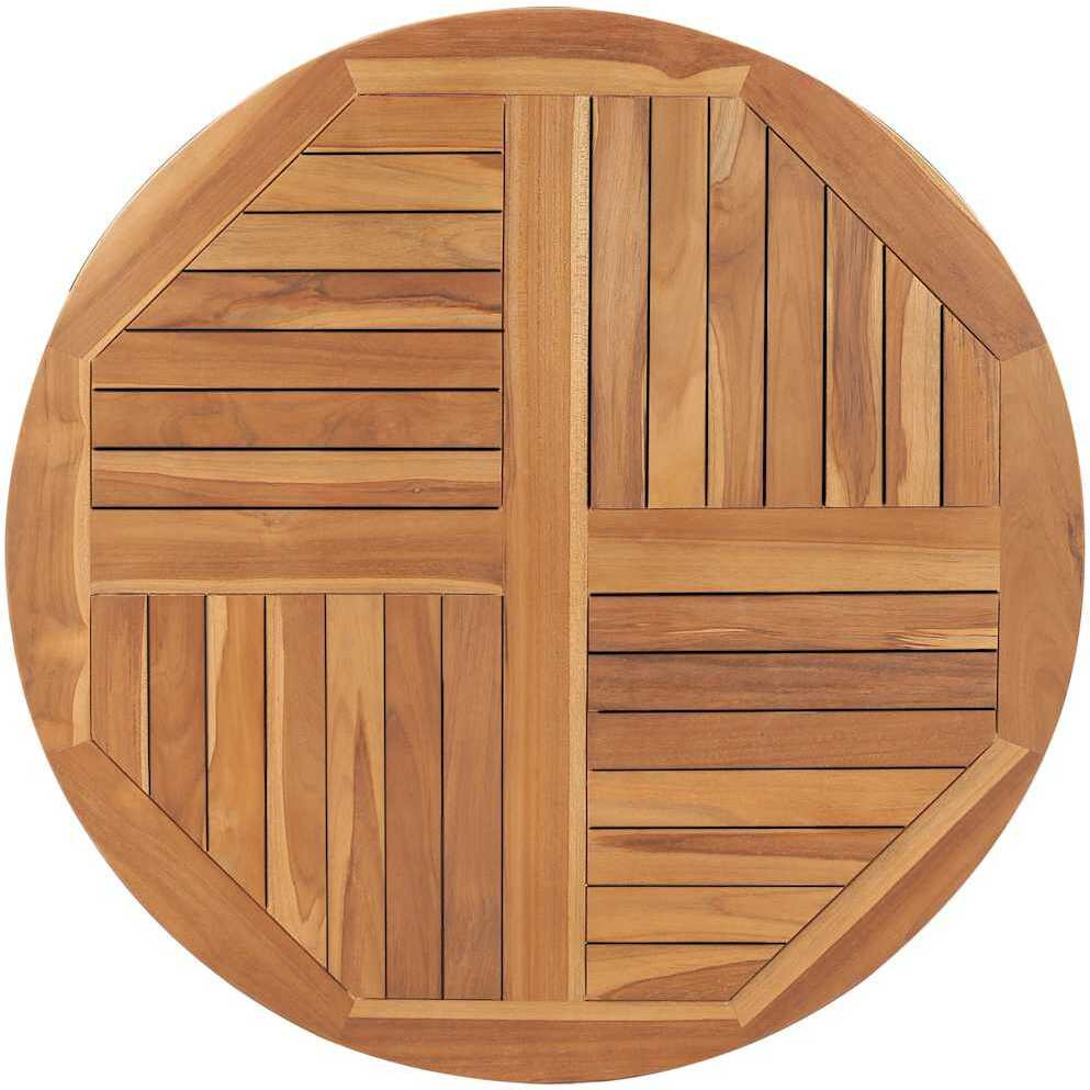 Vidaxl Table Top Solid Teak Wood Round 1"" 35.4""