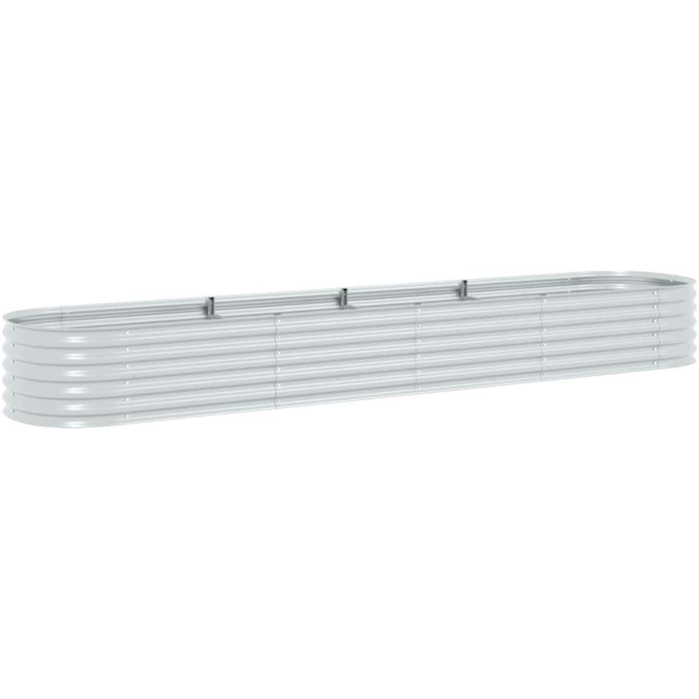 Vidaxl Garden Raised Bed 157.5"&quotX31.5"&quotX17.3"" Galvanized Steel Silver