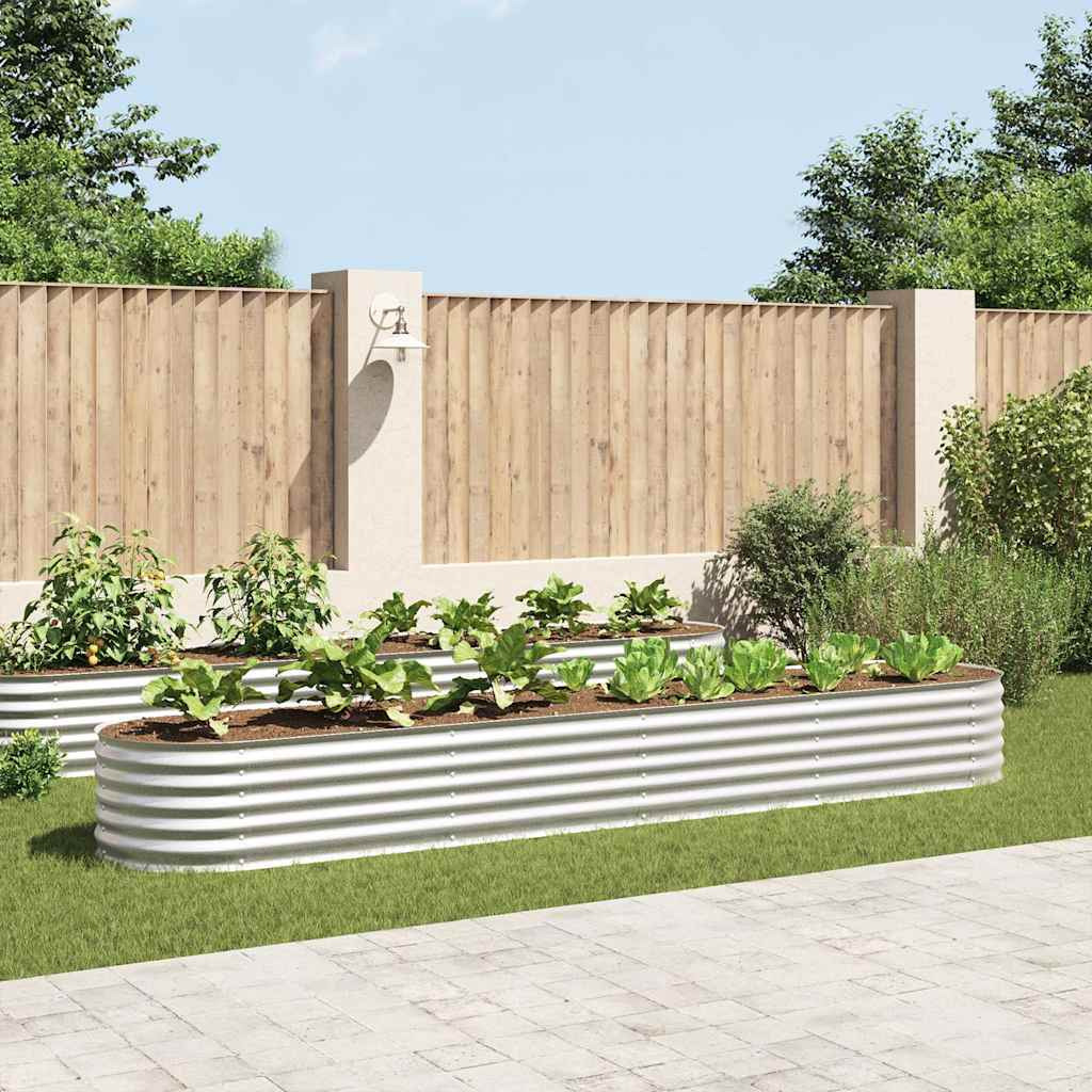 Vidaxl Garden Raised Bed 157.5"&quotX31.5"&quotX17.3"" Galvanized Steel Silver